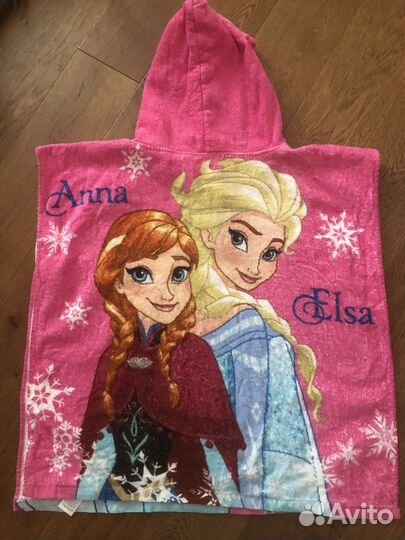 Полотенце пляжное пончо холодное сердце