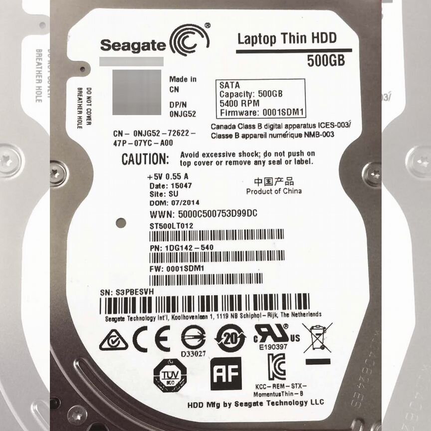 [0NJG52] Жесткий Диск Dell 500gb Sata2 5400 2,5 Hdd 0njg52