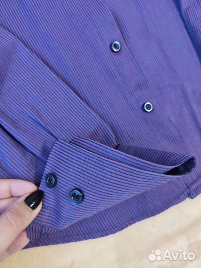 Рубашка мужская фиолетовая 48 размер (М)