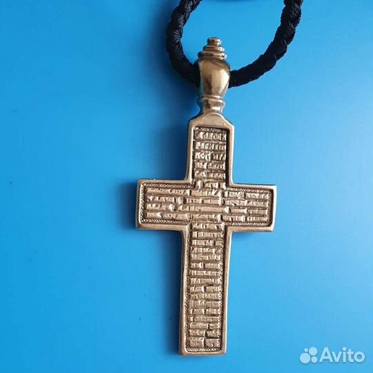 Большой крест латунь, эмаль копия креста 19 в