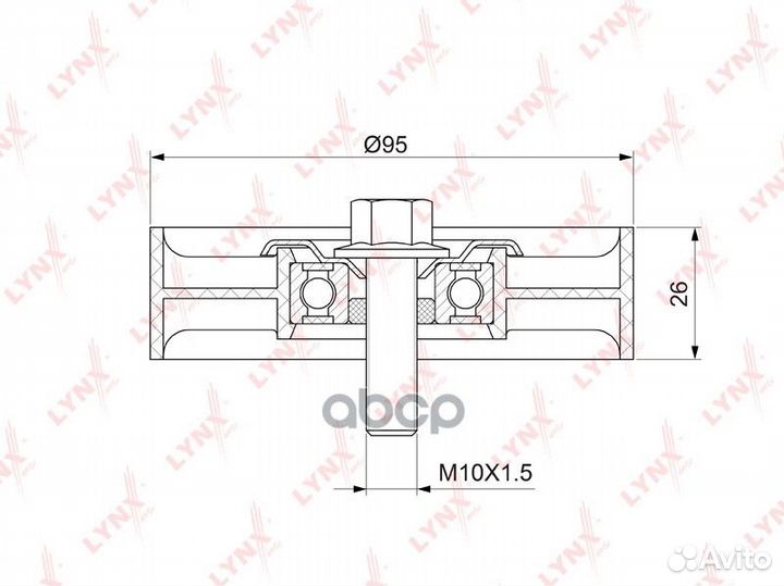 Ролик обводной приводного ремня PB7217 lynxauto