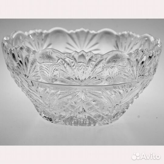 Хрустальный салатник ба-477 h-95 d-140*180