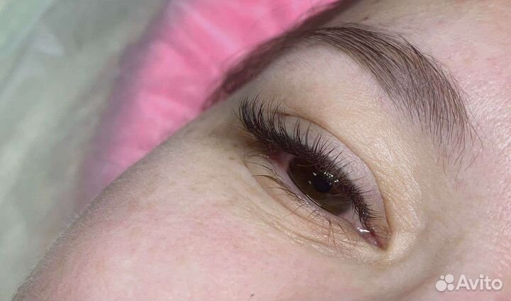 Наращивание ресниц, оформление, окрашивание бровей