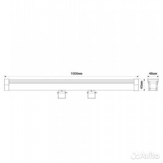 Линейный прожектор DMX LL-892 36W RGB 24V 1000мм