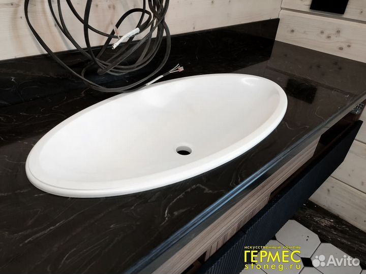 Столешница с раковиной для ванной из камня мi2