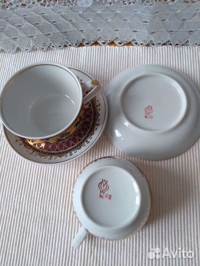 Редкая чайная пара из сервиза Прогулка Пролетарий