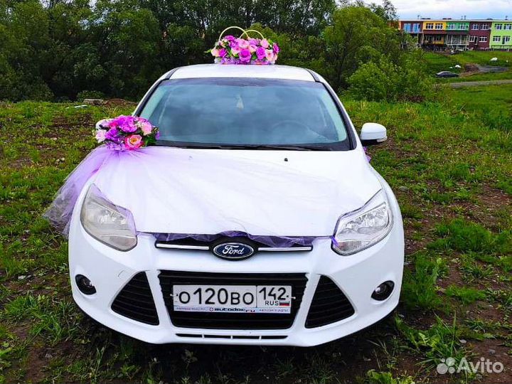 Свадебное украшение на машину (сиреневое)