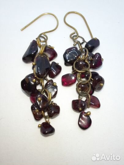 Серьги гранат Винтаж