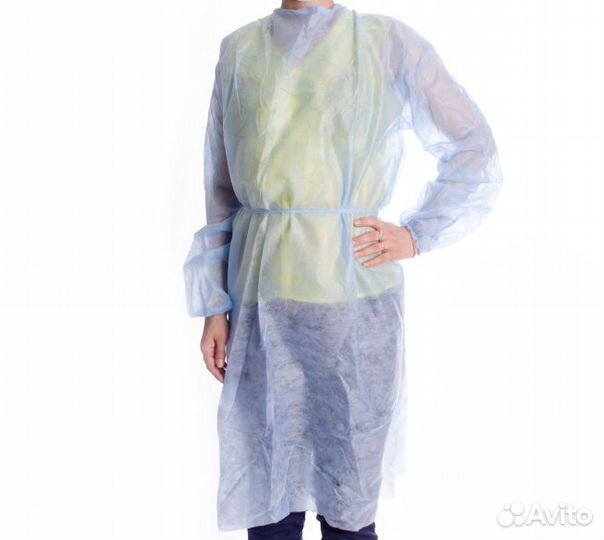 Халат одноразовый, спанбонд 25 гр/м2, на завязках