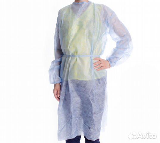 Халат одноразовый, спанбонд 25 гр/м2, на завязках