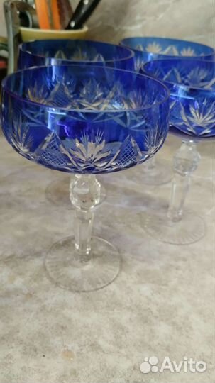 Бокалы шампанки-креманки немецкий хрусталь