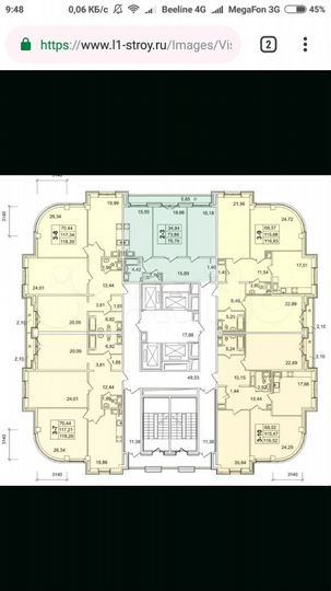 2-к. квартира, 77 м², 22/24 эт.