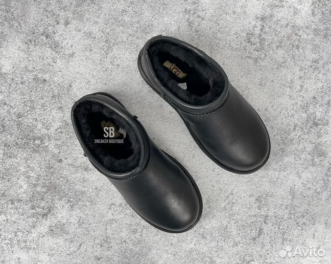 Угги Ugg Ultra Mini Tasman Leather Black