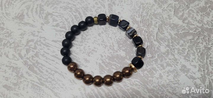 Браслет агат, гематит