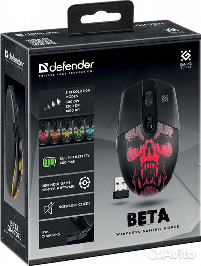 Игровая мышь Defender Beta GM-707L беспроводная
