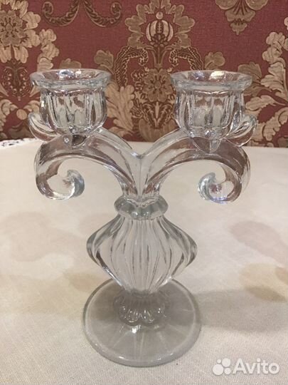Подсвечнии Ева и двусвечный гусь хрустальный
