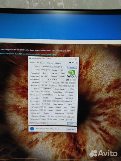 Видеокарта RTX palit 3070ti gamerock gamingpro 8gb