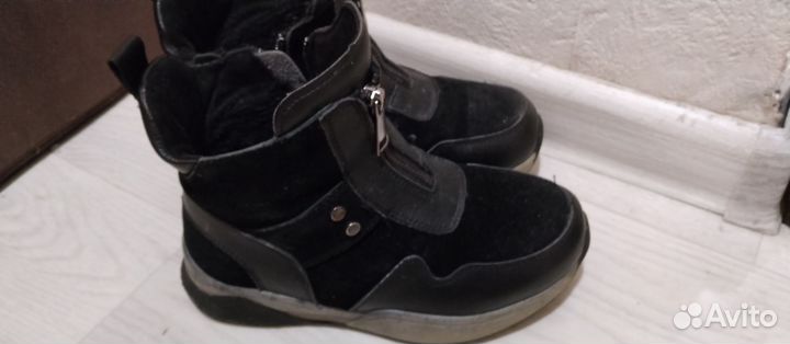Сапожки для девочки зимние замша 32р