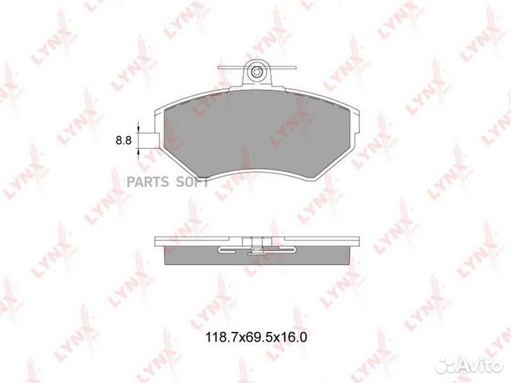 Lynxauto BD8009 Колодки тормозные дисковые перед