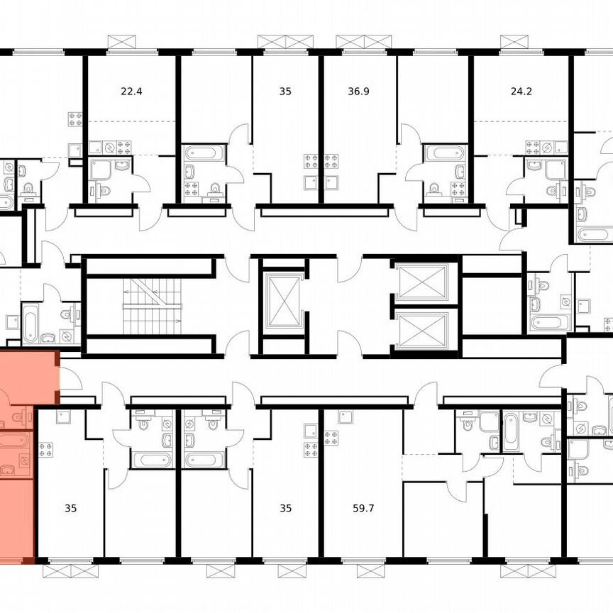 2-к. квартира, 50,5 м², 2/24 эт.