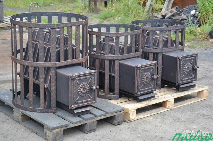 Печь банная из чугунна(цельнолитой корпус)