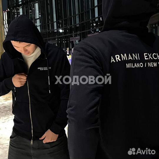 Зип Худи Armani exchange (черная\темно-синяя) 46-5