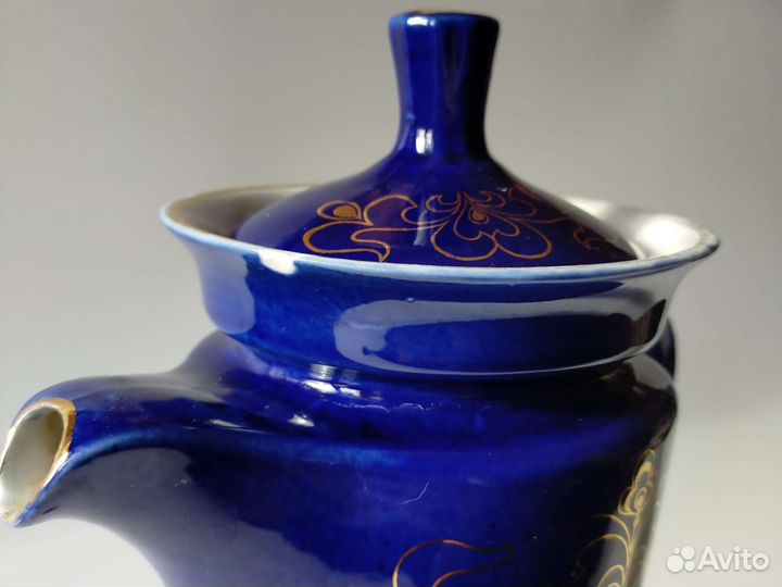 Кувшин графин кобальт, позолота СССР