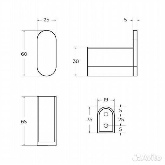 Крючок Cezares Stylus stylus-HK-boro брашированное золото