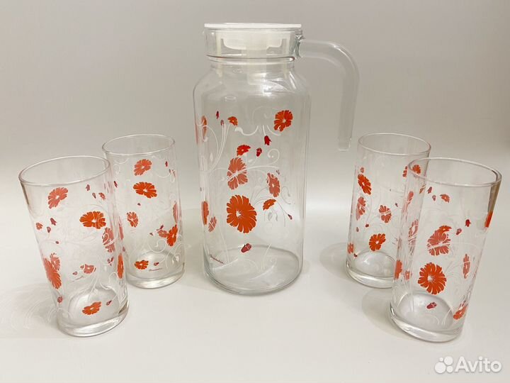 Кувшин со стаканами Pasabahce как новый