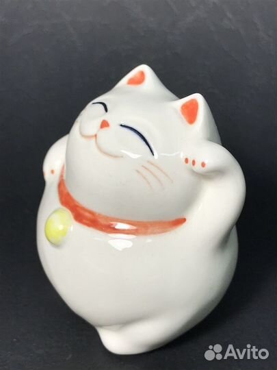 Манэки Нэко фарфор фигурка кота-японца на удачу