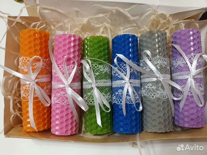 Набор свечей из вощины с мёдом суфле