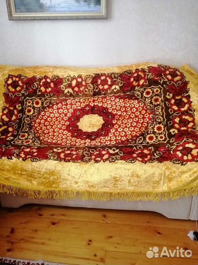 Скатерть покрывало плюшевая винтаж СССР