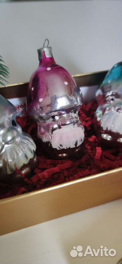 Елочная игрушка СССР Дед мухомор гриб гном