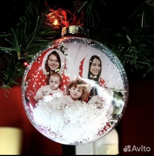 Шары с фото новогодние