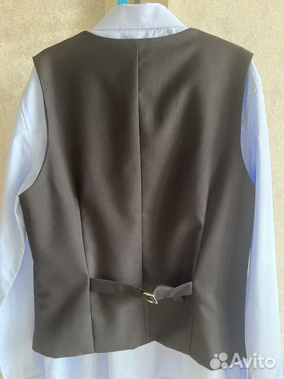 Жилет школьный Button blue 164 рубашка Chessford