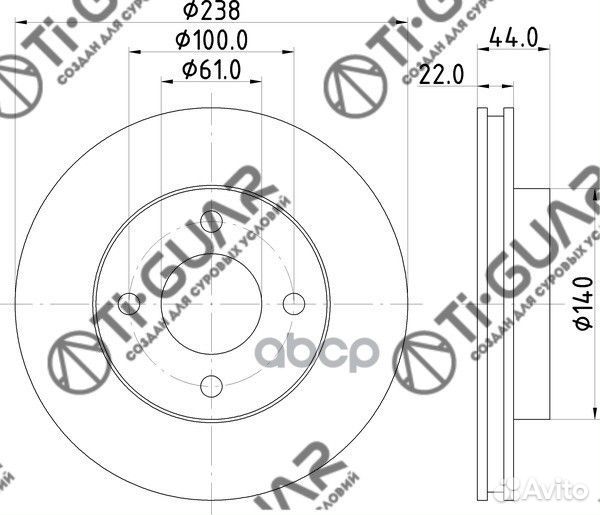 Диск тормозной TG40206AX000 TG40206AX000 Ti-Guar