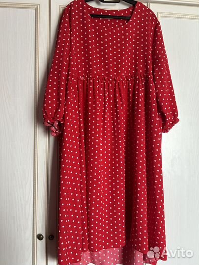 Платье в горошек 60-64 размера