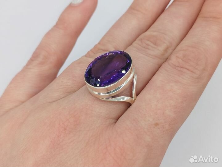 Аметист кольцо серебро