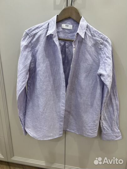 Рубашка женская лен uniqlo S