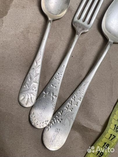 Столовое антикварное серебро 19 века