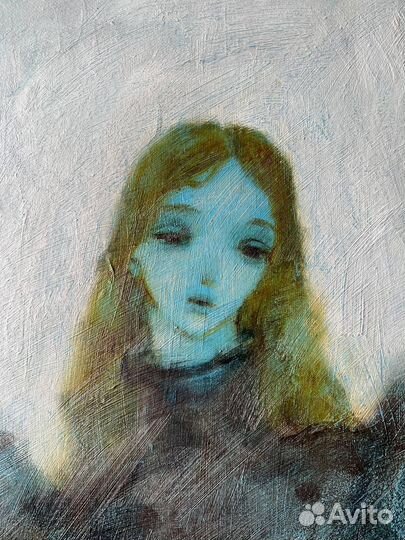 Картина маслом девушка кот стильная в интерьер