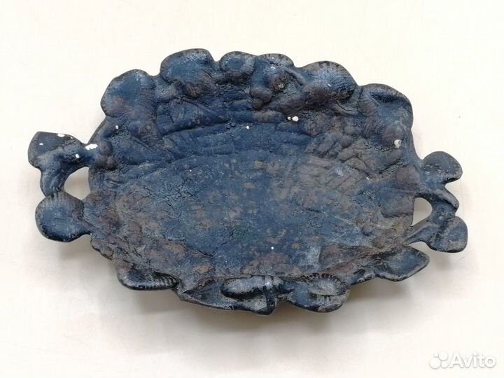 Каслинское литье Пепельница корзинка с жуком 1957