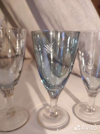 Фужеры. Бокалы. Цв.стекло, Марганец СССР