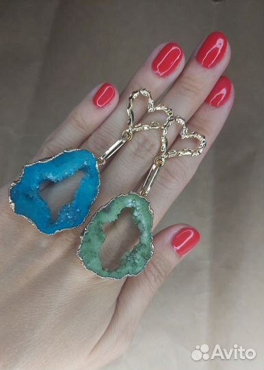 Крупная Серебряная подвеска с камнем