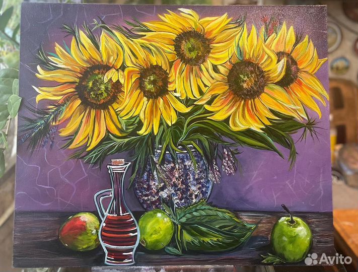 Картина маслом «Подсолнухи»50/60