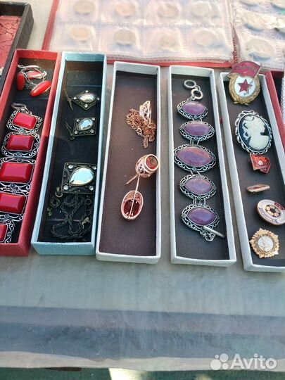 Браслет ювелирка СССР серьги, кольца,кулоны,броши