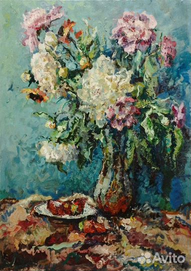 Маслянная картина с цветами