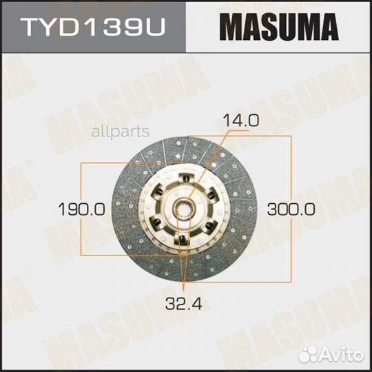 Masuma TYD139U Диск сцепления 300 mm