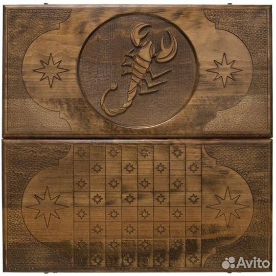 Нарды и шашки резные Скорпион 62 х 64 см бук Армения 62736