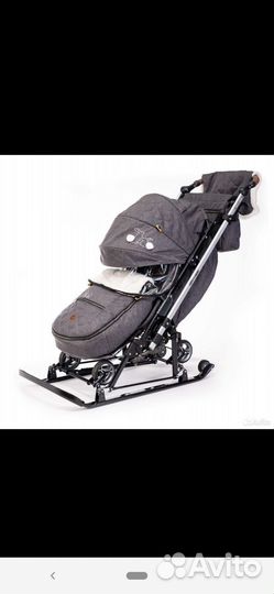 Новые санки коляска Nika joy every day (премиум)